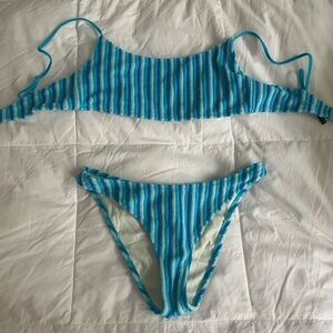 Triangl Swimwear Blue Striped Bikini